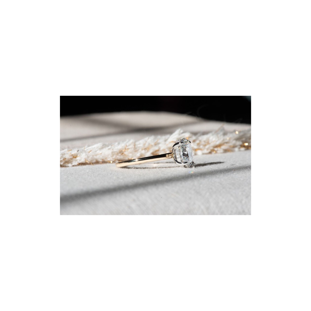 classic diamond solitaire ring side view