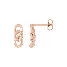 curb chain earrings 14k rose gold