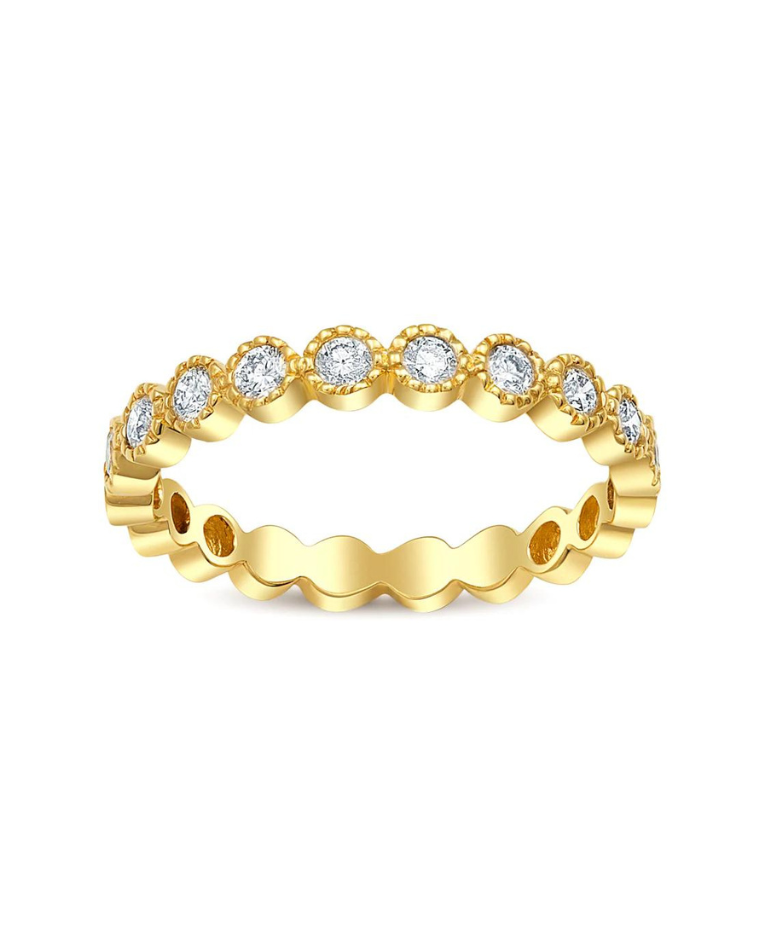 yellow gold milgrain diamond circle band