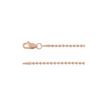 hollow bead chain 1.5 mm 14K rose gold lobster clasp