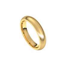 matte half round comfort fit ring 4mm yellow gold