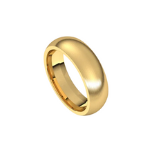 matte half round comfort fit ring 6mm yellow gold