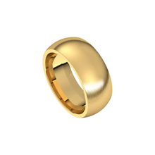 matte half round comfort fit ring 8mm yellow gold