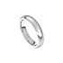 mens polished half round ring 4mm white gold, silver, and platinum color
