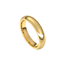 mens polished half round ring 4mm yellow gold