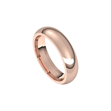 mens polished half round ring 5mm rose gold