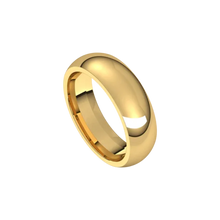 mens polished half round ring 6mm yellow gold