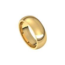 mens polished half round ring 7mm yellow gold