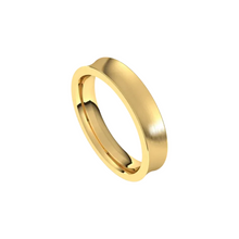 concave comfort fit ring matte 4mm yellow gold