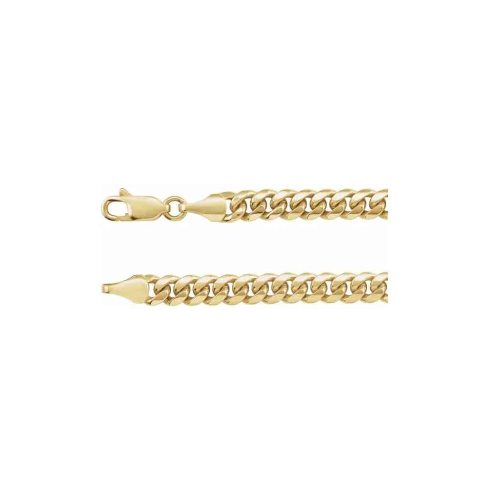 miami cuban curb chain 5mm 14K yellow gold with lobster clasp