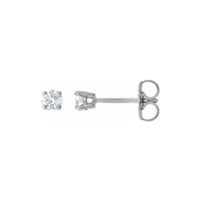 Natural Diamond Round Stud 4 Prong Earring Set