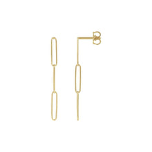 paperclip earrings 14k white gold