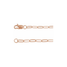 paperclip style chain 14k rose gold lobster clasp