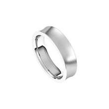 matte concave comfort fit ring 5mm sterling silver, white gold, or platinum color