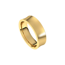 matte concave comfort fit ring 6mm yellow gold