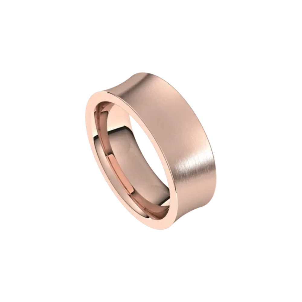 rings concave comfort fit matte 7mm rose gold
