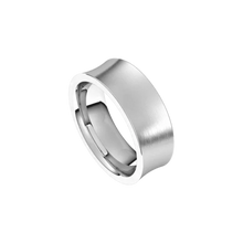rings concave comfort fit matte 7mm white gold, sterling sliver, platinum color