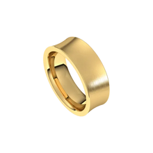 rings concave comfort fit matte 7mm yellow gold