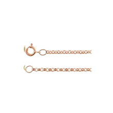 rolo chain 1mm 14k rose gold spring clasp