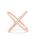 rose gold diamond x shape ring