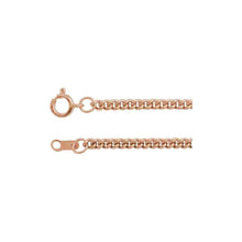simple curb chain 2mm 14K rose Gold with spring ring clasp