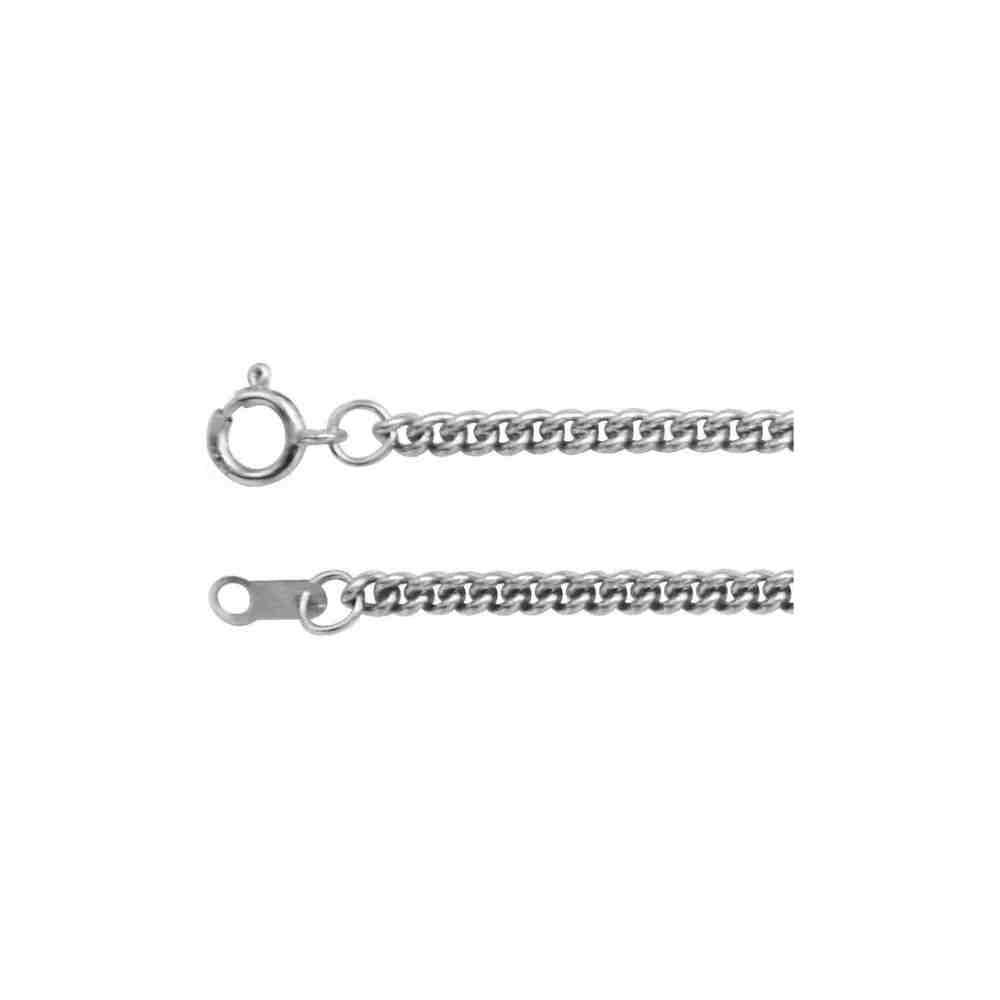 simple curb chain 2mm 14K White Gold with spring slasp