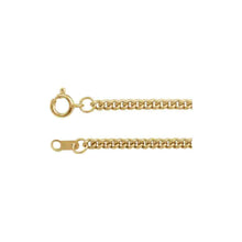 simple curb chain 2mm 14k yellow gold with spring ring clasp