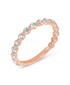 rose gold single shared prong ring