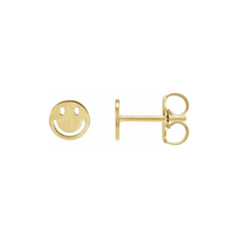 smiley face earrings 14k yellow gold