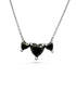 three black diamonds on a nacklace
