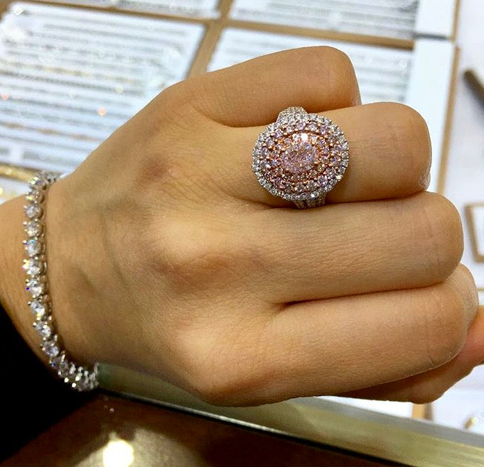 Pink oval diamond Clearance