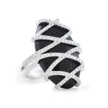 Diamond Black Agate Ring - Rings