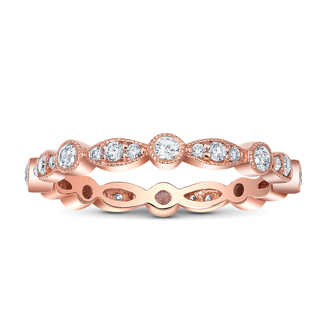 Alix Round & Marquis Milgrain Eternity Band - Rings