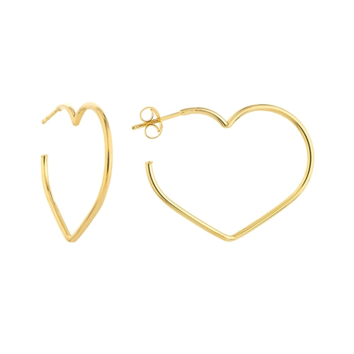 Open Heart Hoop Earrings - Earrings