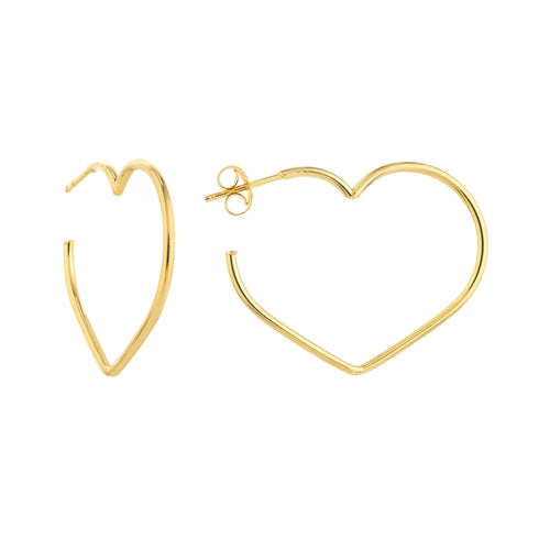 Open Heart Hoop Earrings - Earrings