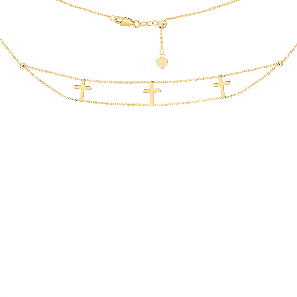 Gold cross necklace choker Clearance