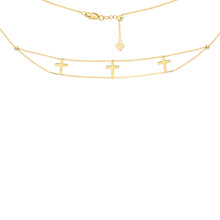 Gold Cross Choker Necklace - Necklace