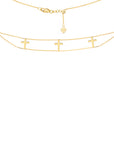 Gold Cross Choker Necklace - Necklace