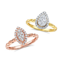 Eva Pear Diamond Ring - Rings