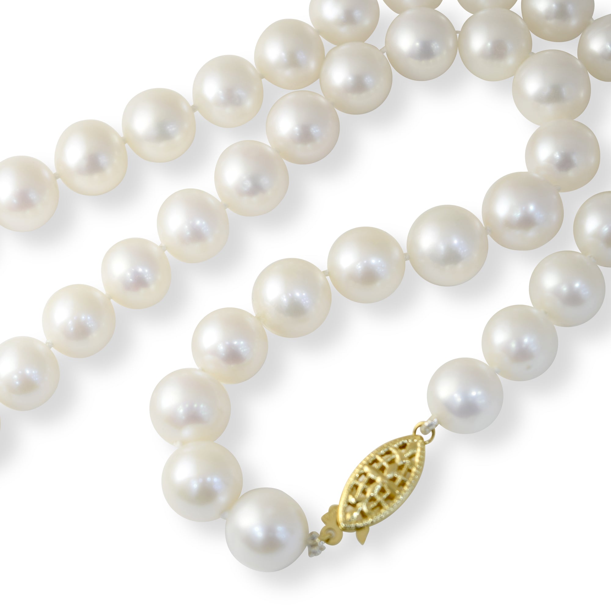 18&quot; White Pearl Necklace 9.5-10.55mm - Necklace
