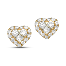 Lady Lovely Rose Gold Diamond Heart Earrings - Earrings