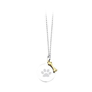 Paw Print and Bone necklace - Necklace