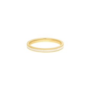 White Enamel Gold Ring - Rings