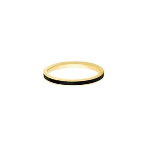 Black Enamel Band Ring - Rings