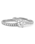 Victoria Moissanite & Diamond Wedding Set - Rings
