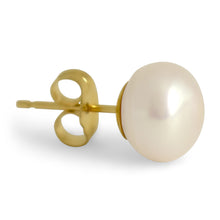 8mm Pinkish Pearl Earrings with 14k Yellow Gold Push Backings - Earrings