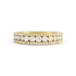 18K Yellow Gold Three Row Diamond Ring - Rings