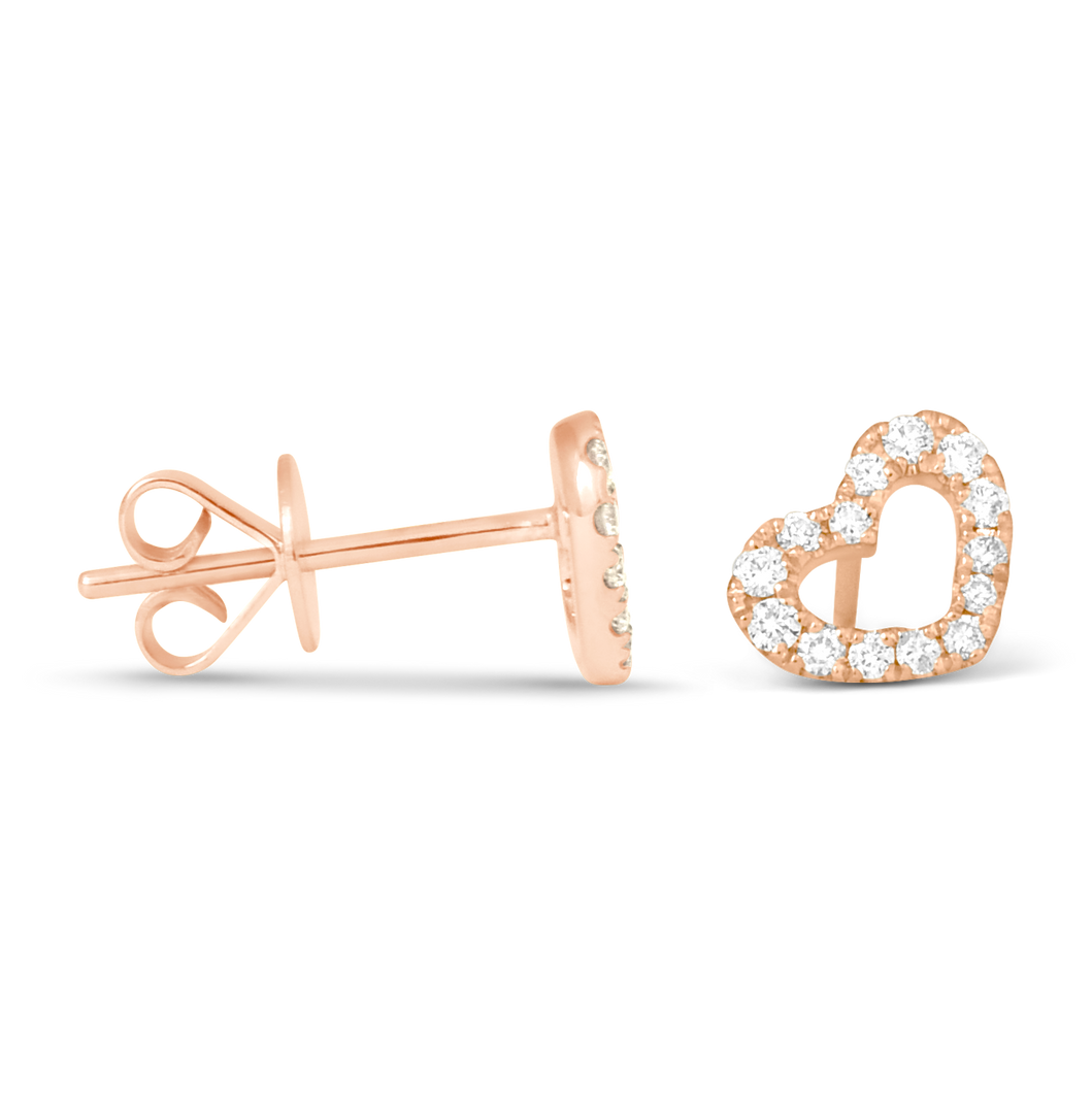Open Heart Diamond Earrings - Earrings