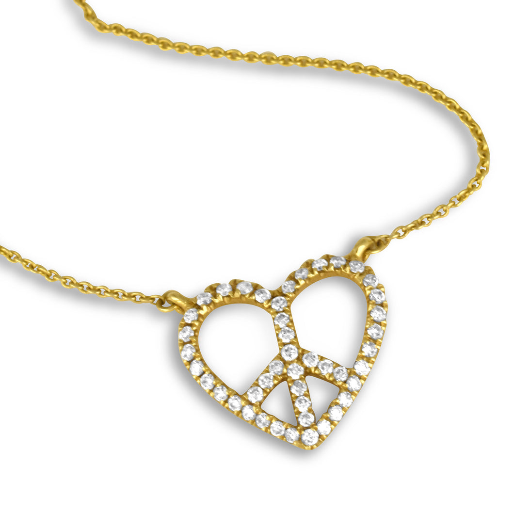Love and Peace Diamond Necklace - Necklace
