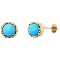 Turquoise Stud Earrings  in Gold - Earrings